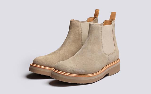 Grenson Colin Mens Chelsea Boots in Beige Suede GRS114031